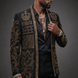 Diadem Pharaoh black dinner jacket with gold crown and scrolling crystal detailing - product view 05
