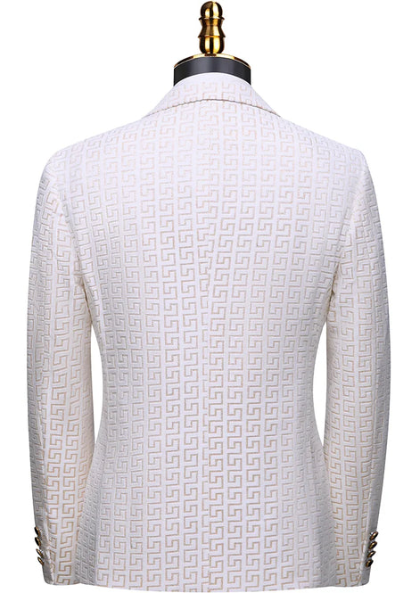 White tuxedo jacket back view fit check - Nevo Suits