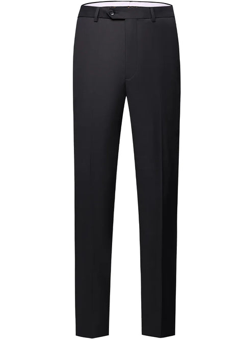 Solid black tuxedo trousers slim fit side stripe - Nevo Suits