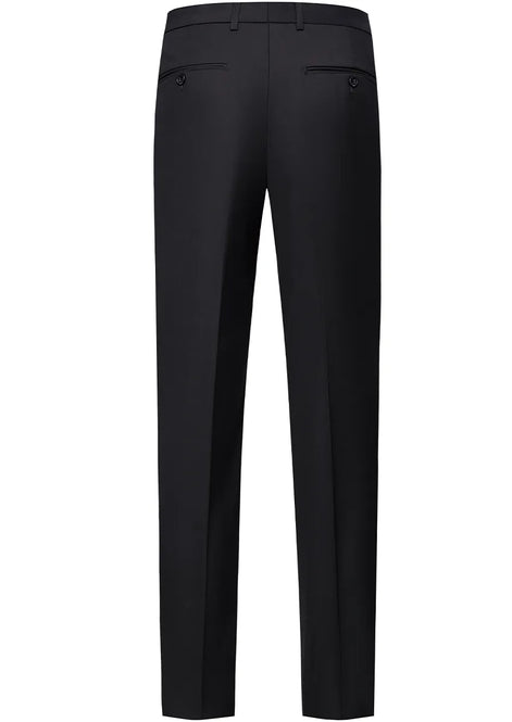 Solid black tuxedo trousers slim fit side stripe - Nevo Suits