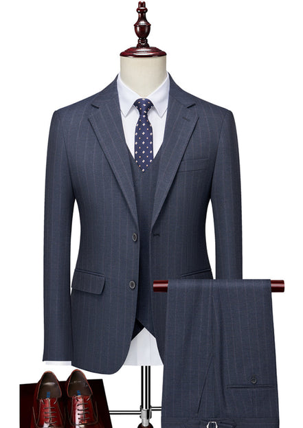 Men’s 3-Piece Slim Fit Business Casual Wedding Suit Set