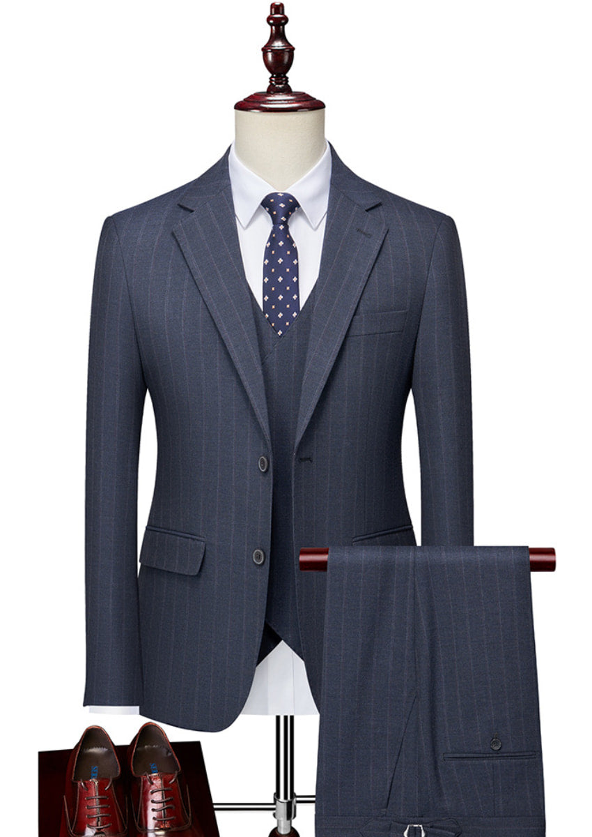 Men’s 3-Piece Slim Fit Business Casual Wedding Suit Set