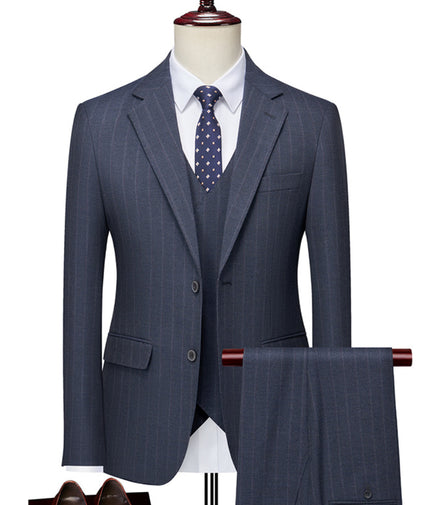 Men’s 3-Piece Slim Fit Business Casual Wedding Suit Set