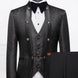 Carbon Majesty - Black Paisley Mandarin 3-Piece Tuxedo