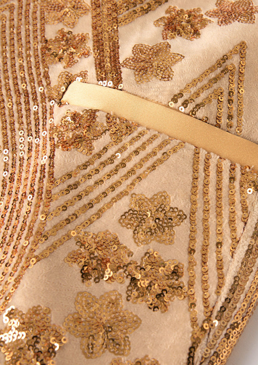 Men's  Sequin Six-pointed Star Golden Luxury Tuxedo