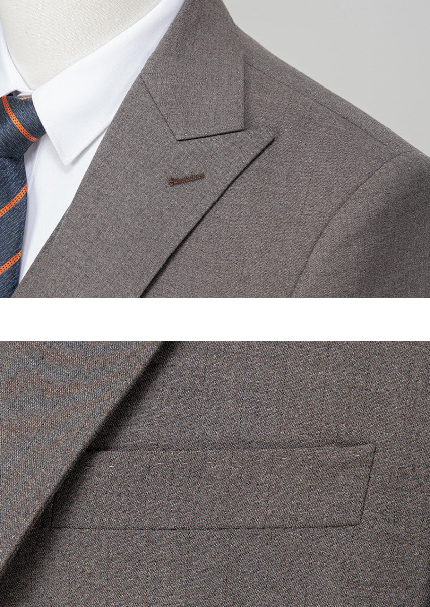 Men’s Peak Lapel 3-Piece Suit with Two Button Closure