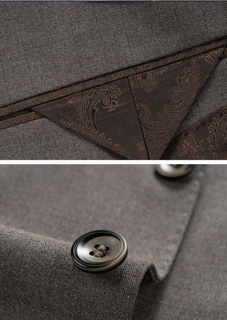 Men’s Peak Lapel 3-Piece Suit with Two Button Closure