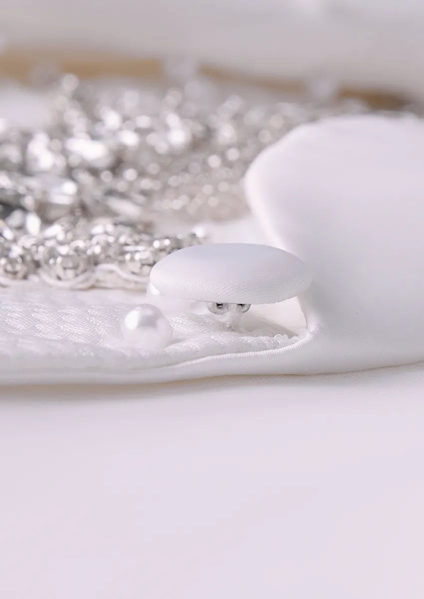 Pearl Symphony - White 3D Jacquard Silver Crystal Tuxedo - Nevo Suit™