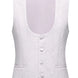 Matching white 3D jacquard single-breasted vest with U-cut neckline