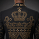 Diadem Pharaoh black dinner jacket with gold crown and scrolling crystal detailing - product view 18