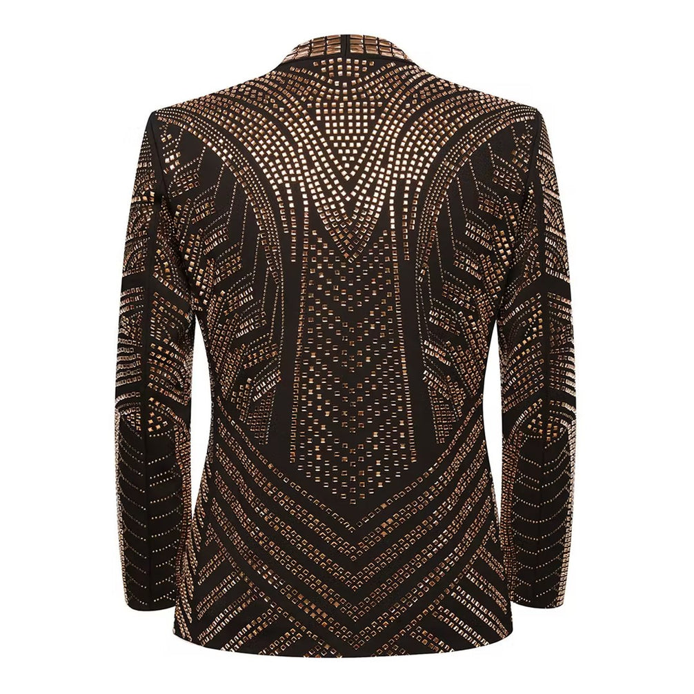 Gilded Pharaoh - Obsidian & Gold Imperial Crystal Dinner Jacket
