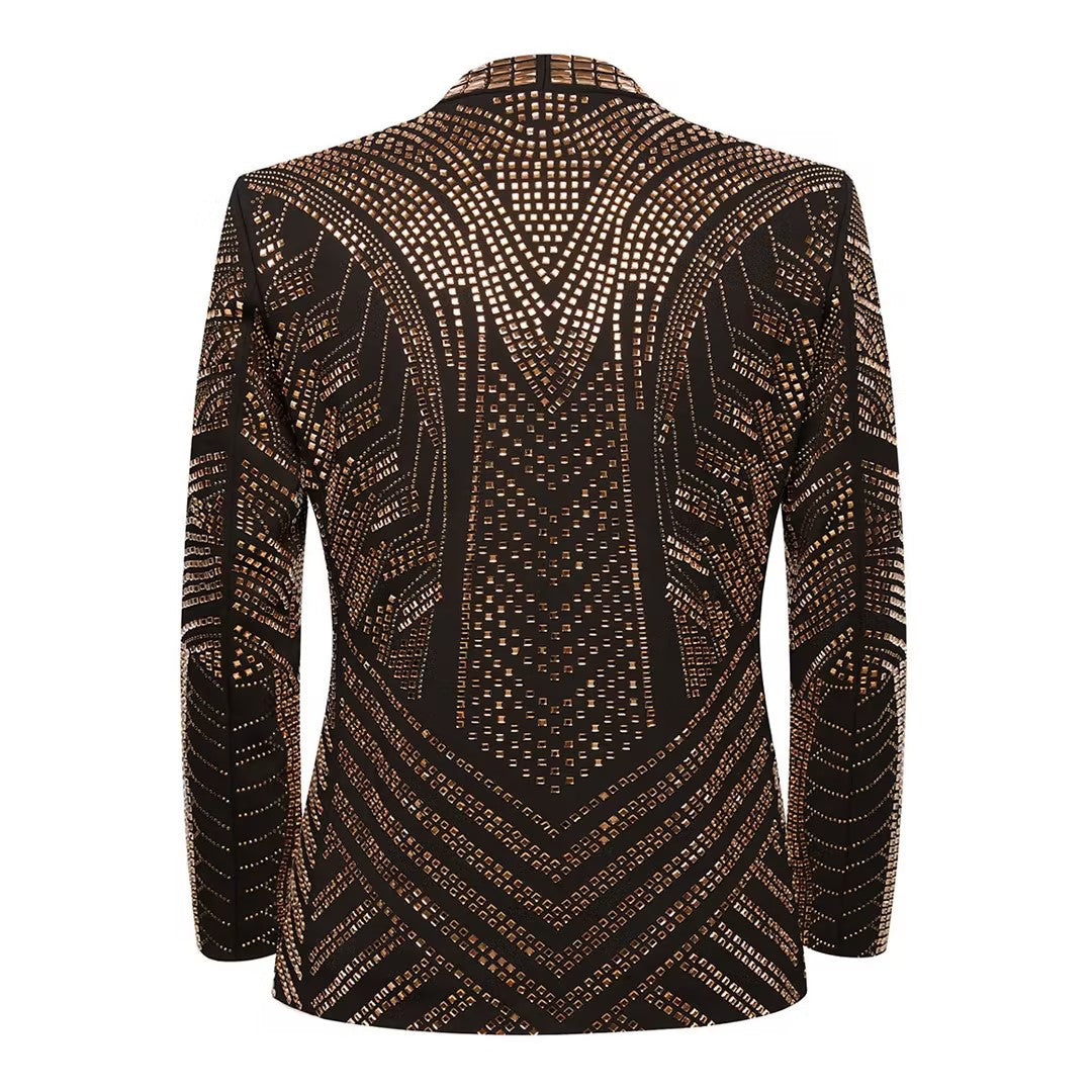 Gilded Pharaoh - Obsidian & Gold Imperial Crystal Dinner Jacket