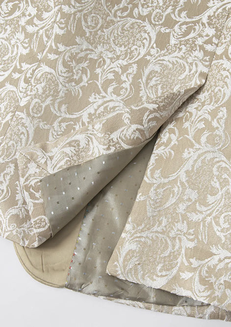 Matching champagne gold vest front view - Nevo Suits
