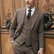 Sandstone Tweed - Coffee Brown Textured 3-Piece Suit - Nevo Suits