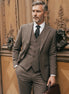 Sandstone Tweed - Coffee Brown Textured 3-Piece Suit - Nevo Suits