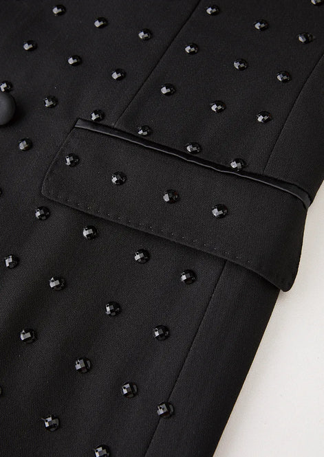 The Obsidian Vine - Asymmetric Black Beaded Tuxedo Set