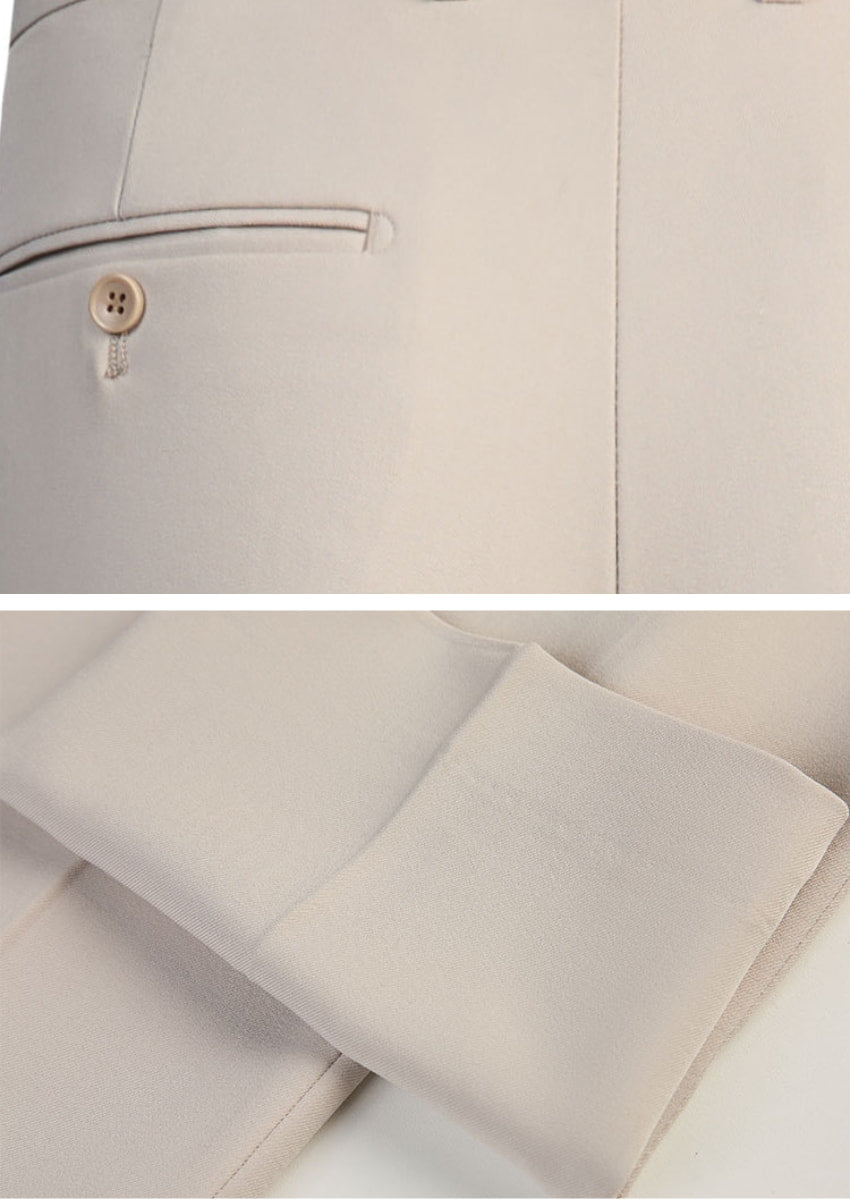Men’s Classic White 3-Piece Barge Collar Suit