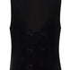 Matching black velvet double-breasted vest with U-cut neckline