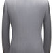Back view of light grey textured slim fit suit jacket showing sharp tailoring |