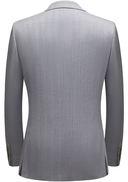 Men’s Light Gray 3-Piece Wedding Suit