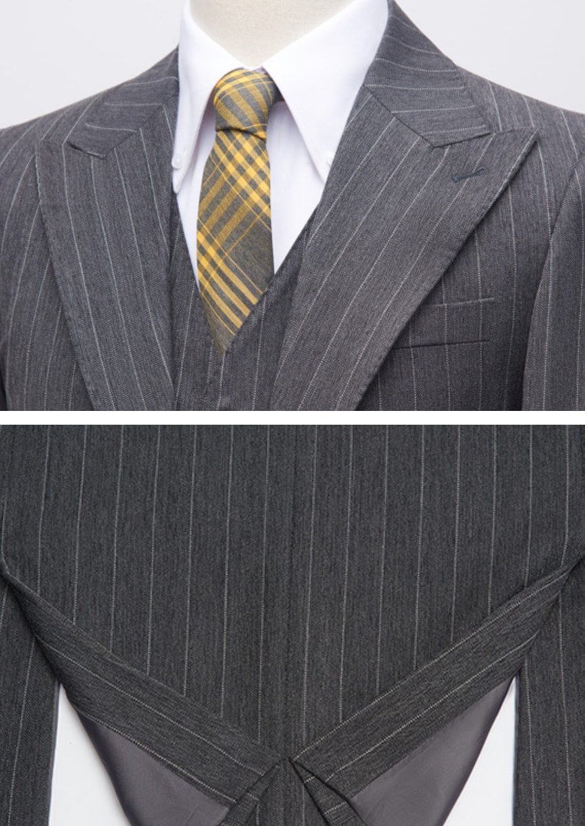 Men’s 3-Piece Slim Fit Plaid Suit Set for Business and Wedding