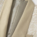 Side view of champagne gold shimmering jacquard 3-piece tuxedo with satin shawl collar - Nevo Suits