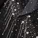 Close up of asymmetric crystal tassel fringe and stardust satin lapel detail - Nevo Suits