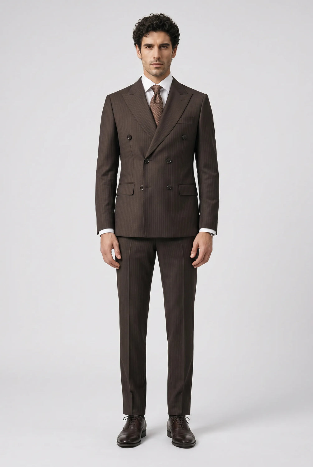 Walnut Charter - Brown Pinstripe Double-Breasted 2-Piece Suit - product image 22 | Nevo Suit