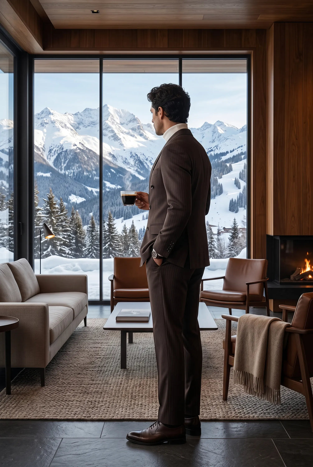 Walnut Charter - Brown Pinstripe Double-Breasted 2-Piece Suit - product image 11 | Nevo Suit