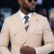 Alabaster Sentinel - Beige Pinstripe 2-Piece Suit - Nevo Suits