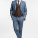 Azure Earth - Steel Blue Pinstripe Coffee Contrast 3-Piece Suit - Nevo Suits
