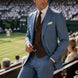 Atlas Envoy - Steel Blue Pinstripe 3-Piece Suit Set