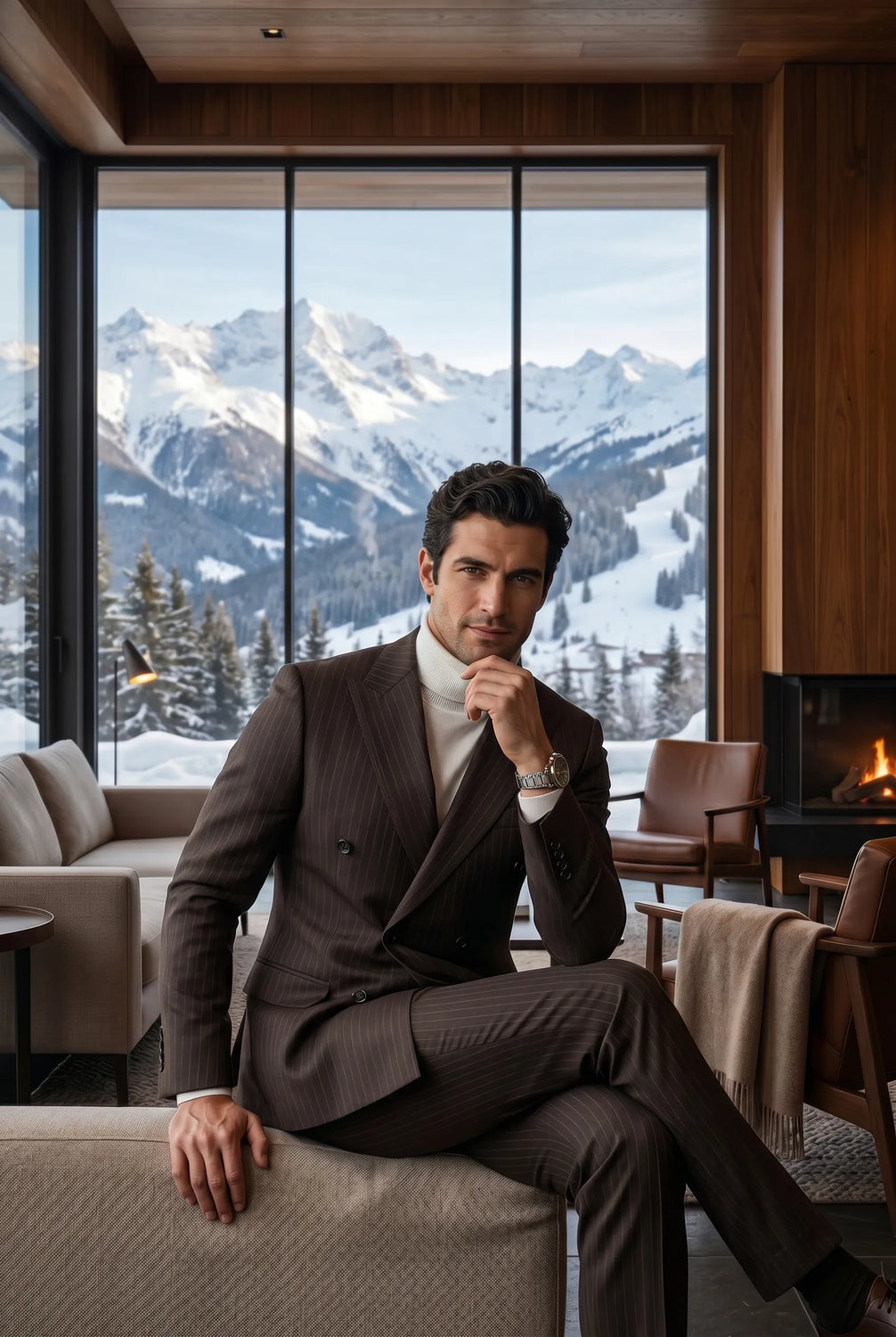 Walnut Charter - Brown Pinstripe Double-Breasted 2-Piece Suit - product image 13 | Nevo Suit