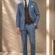 Atlas Envoy - Steel Blue Pinstripe 3-Piece Suit Set