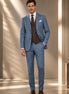 Atlas Envoy - Steel Blue Pinstripe 3-Piece Suit Set