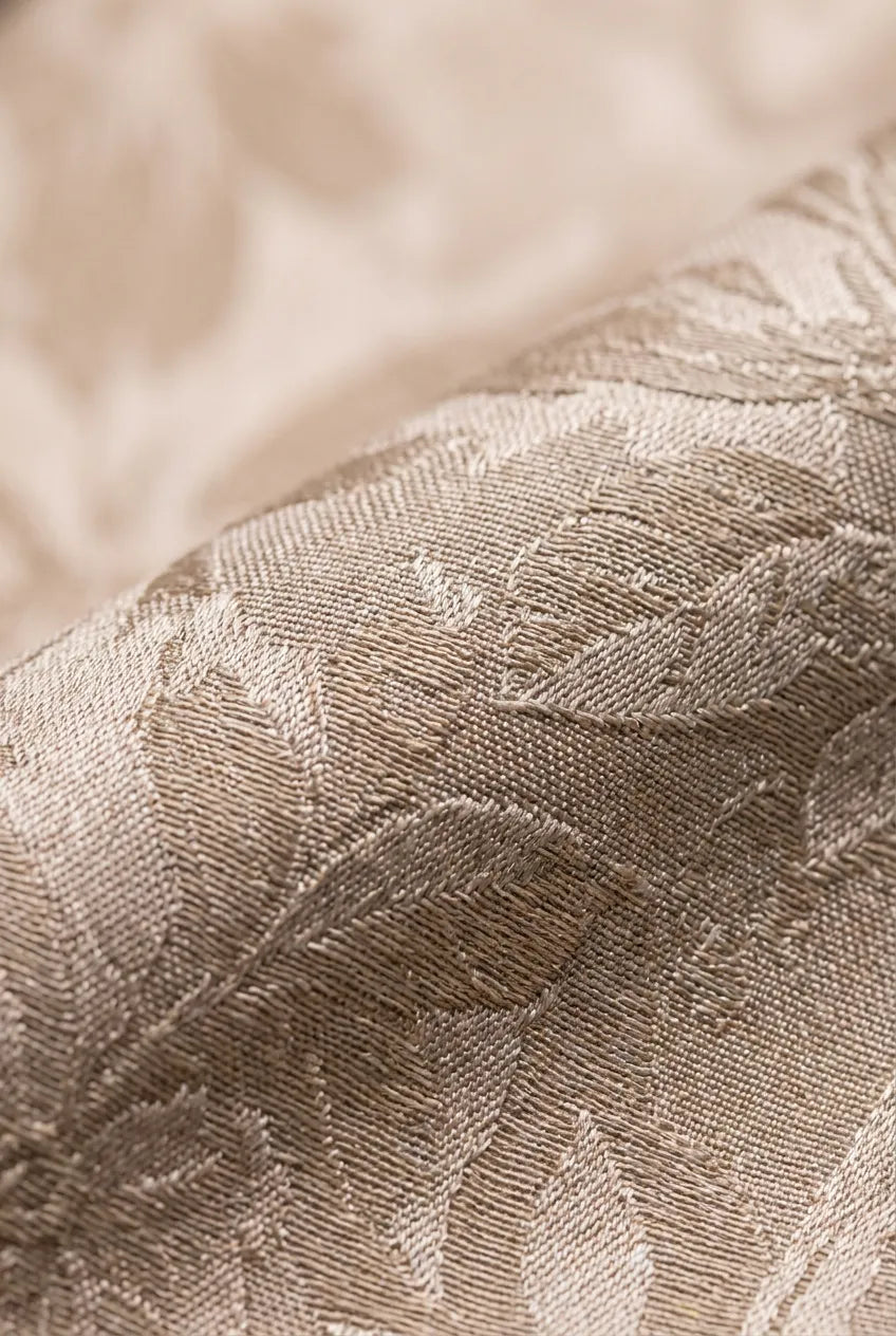 Topaz Symphony Champagne Gold Floral Jacquard 3-Piece Tuxedo - Nevo Suit