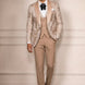 Topaz Symphony Champagne Gold Floral Jacquard 3-Piece Tuxedo - Nevo Suit