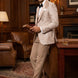 Topaz Symphony Champagne Gold Floral Jacquard 3-Piece Tuxedo - Nevo Suit