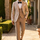 Topaz Symphony Champagne Gold Floral Jacquard 3-Piece Tuxedo - Nevo Suit