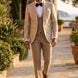Topaz Symphony Champagne Gold Floral Jacquard 3-Piece Tuxedo - Nevo Suit