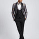 Back view - Silver Floral Jacquard Shawl Tuxedo - Nevo Suit
