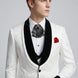 Frost Shadow - White Leaf Jacquard Velvet 3-Piece Tuxedo