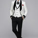 Frost Shadow - White Leaf Jacquard Velvet 3-Piece Tuxedo