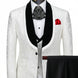 Frost Shadow - White Leaf Jacquard Velvet 3-Piece Tuxedo
