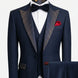 Navy blue gold crystal peak lapel 3-piece tuxedo - Cobalt Starlight - Nevo Suits