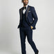 Cobalt Starlight - Navy Gold Crystal Peak Lapel Tuxedo - Nevo Suits