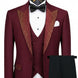 Back view of Crimson Phoenix burgundy crystal tuxedo - Nevo Suits