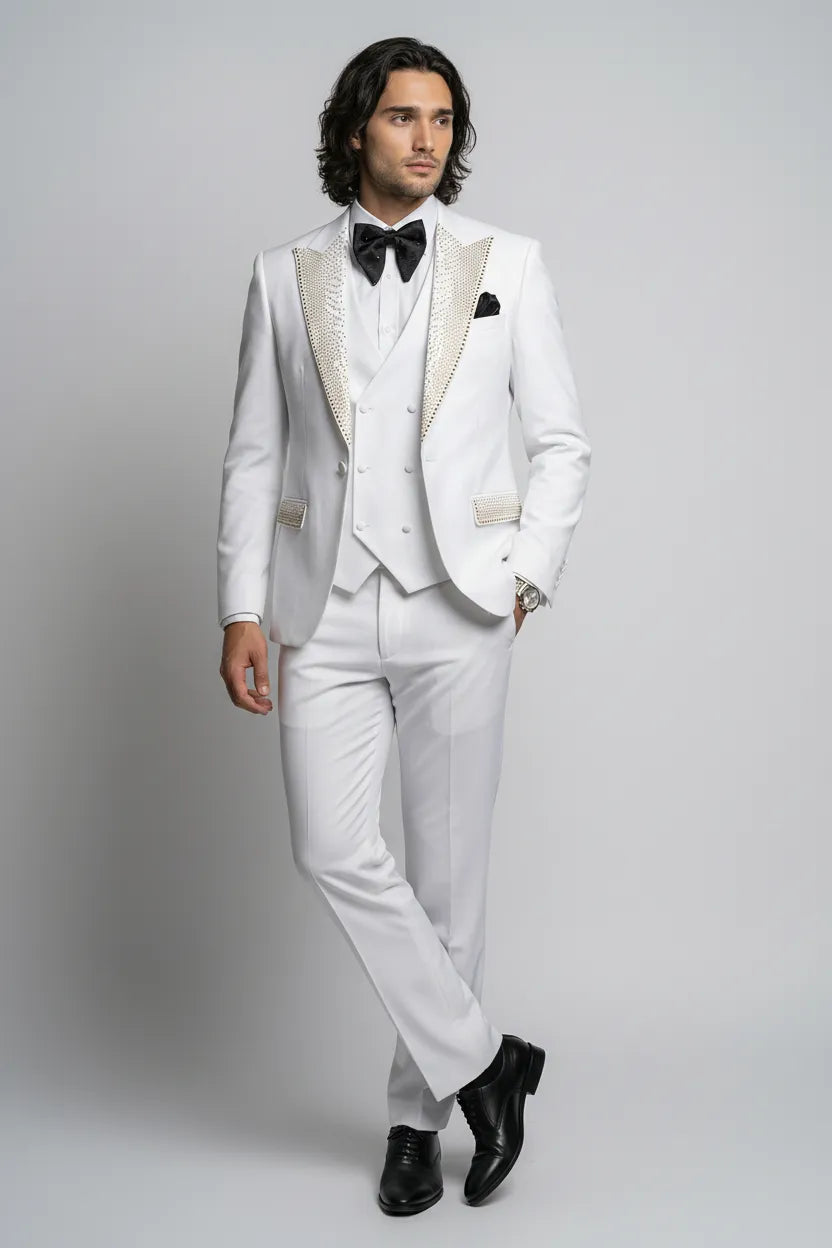 Opal Nova white crystal 3-piece tuxedo - Image 5 - Nevo Suit