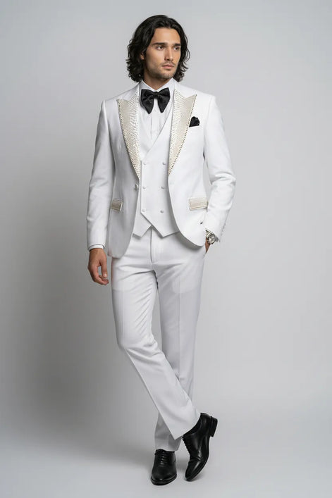 Opal Nova white crystal 3-piece tuxedo - Image 5 - Nevo Suit