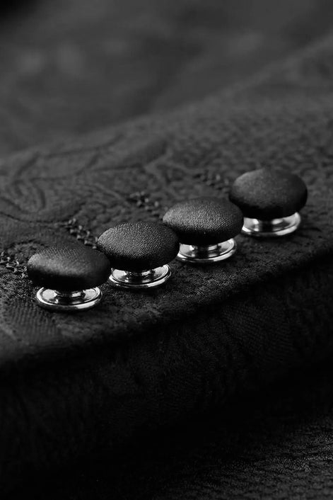 Onyx Prism - Black Diamond Double-Breasted Tuxedo Set - Nevo Suits